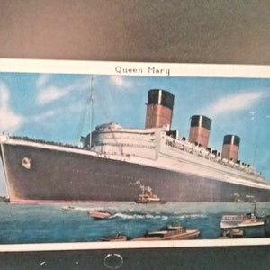 Carte postale REINE MARY 1938