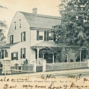 Postkarte Antike Ansicht des Rathauses in Rye, NY. L9