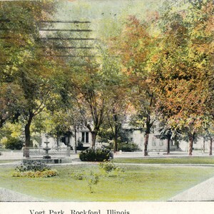 Carte postale Première vue du parc Vogt à Rockford, Illinois.     A1