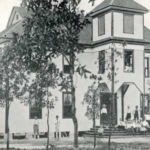 Postkarte Alte Ansicht des Schulhauses in Westflorida. L7
