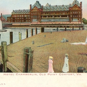Cartolina Veduta antica dell'Hotel Chamberlain, Old Point Comfort, Virginia. L6