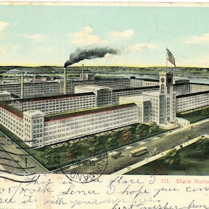 Carte postale Vue antique d'Elgin National Watch Works, Elgin, Illinois.   A1