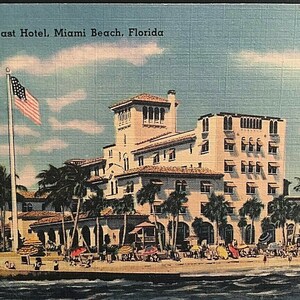 Postcard 1947 View of Pancoast Hotel in Miami, FL. U2