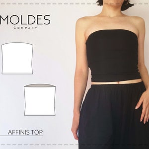 Affinis Top Sewing Pattern, Tube Top PDF Digital Pattern (13 sizes)
