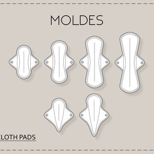 Cloth Pads Pattern, 6 Designs Bundle, PDF Digital Sewing Pattern, Reusable Menstrual Pads, Sustainable Sanitary Pads - MOLDES