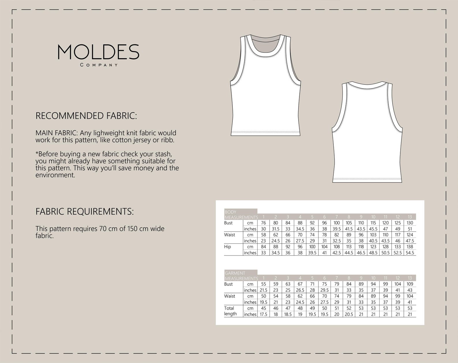 Tala Pattern Tala Tank Top Sewing Pattern, PDF Digital Pattern, Classic Knit Tank ...