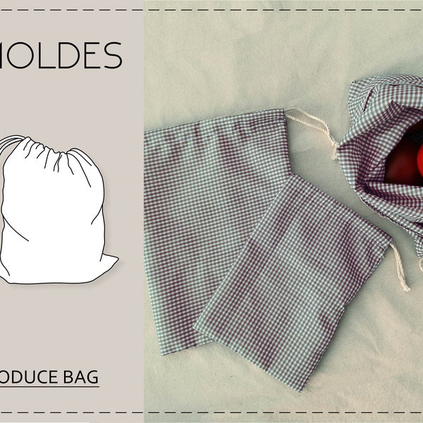 Produce Bag Sewing Patter (5 Sizes), Zero Waste, Eco Friendly, String Bag, PDF Downloadable Pattern - MOLDES