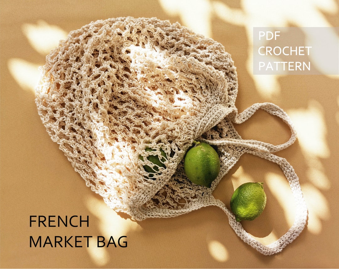 French Market Bag Crochet Pattern Mesh Bag Net Bag PDF Etsy