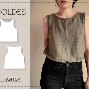 Tasi Top Sewing Pattern, PDF Digital Sewing Pattern, Summer Top (13 sizes) - MOLDES