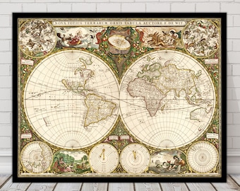 Old World Map - 1660 - Antique Map Fine Art Reproduction Print by Frederick de Wit