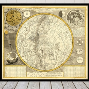 Southern hemisphere star chart, artwork - Stock Image - C021