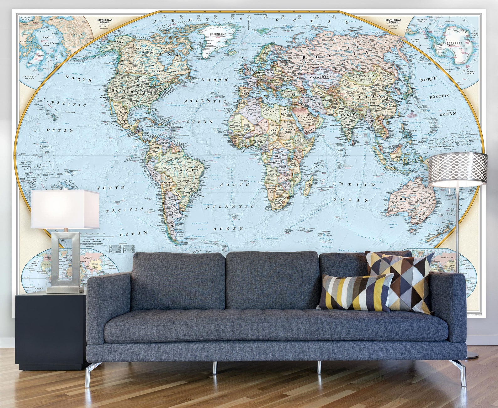 National Geographic World Map Wall Mural 125th Anniversary - Etsy