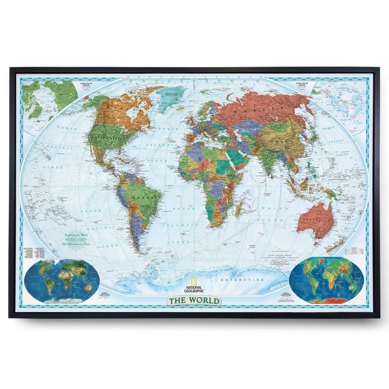 Mapa mundial de viajes: Lienzo con chinchetas y título personalizado (enmarcado o con bastidor). imagen 2