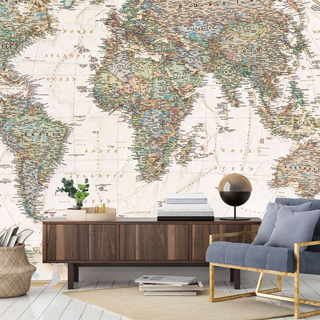 World Map Wallpaper Mural Giant - Il 1080xN.5709088084 2ydd 