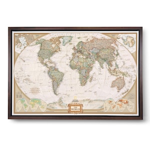 Pinnwand Weltkarte: National Geographic Antique Ocean Style