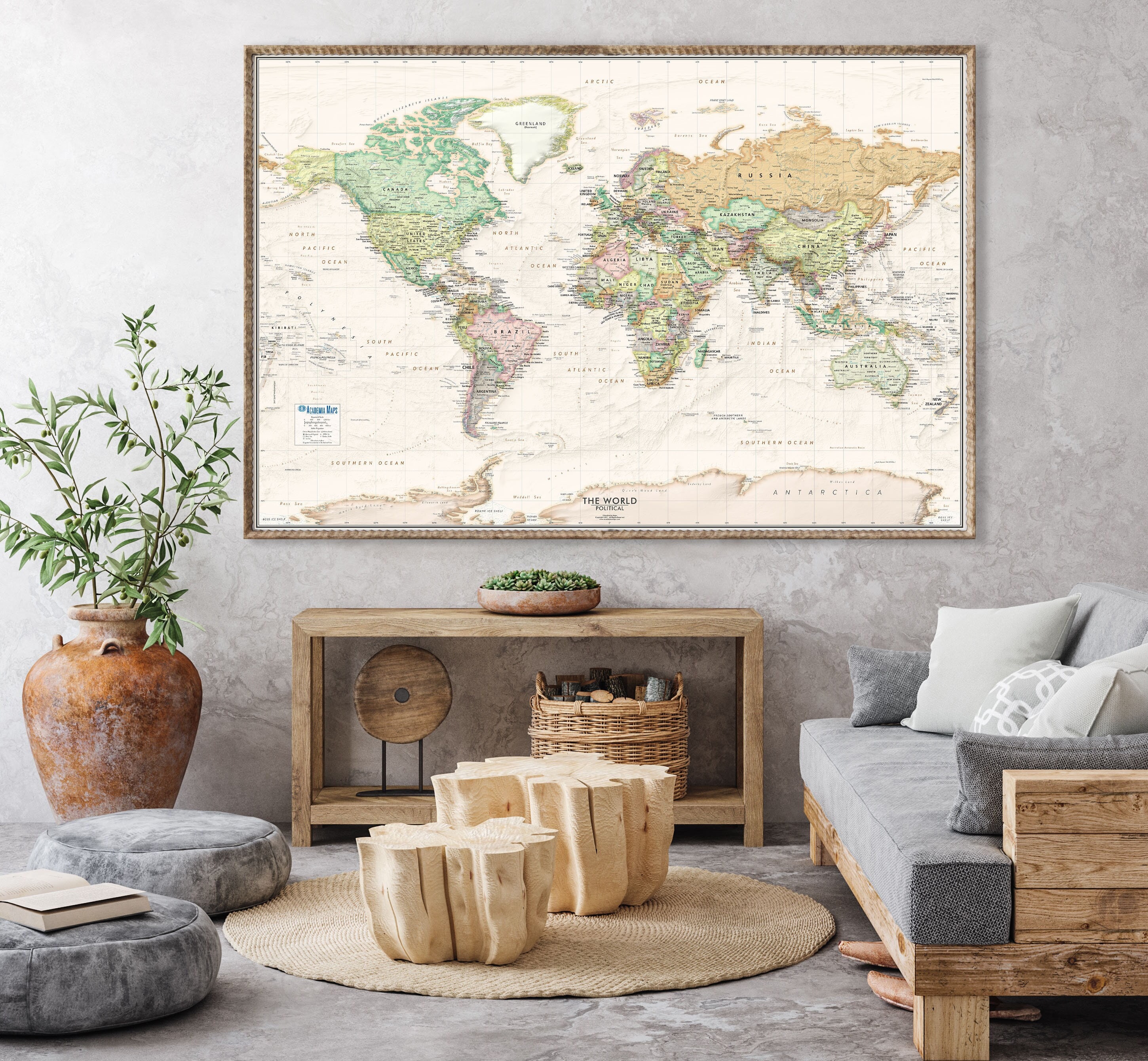 United States Map, Vintage map, Canvas large map, Wall art map, Map of –  Capital Canvas Prints