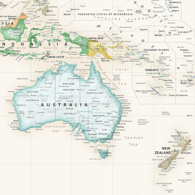 Giant World Map Wall Mural Removable Wallpaper Map of the ...