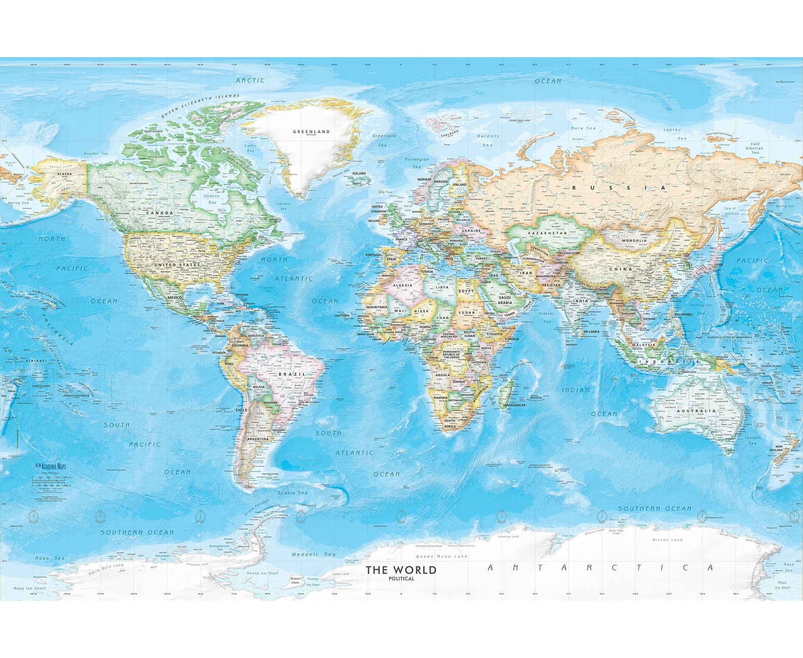 Giant World Map Wall Mural Removable Wallpaper Map of the Etsy Canada