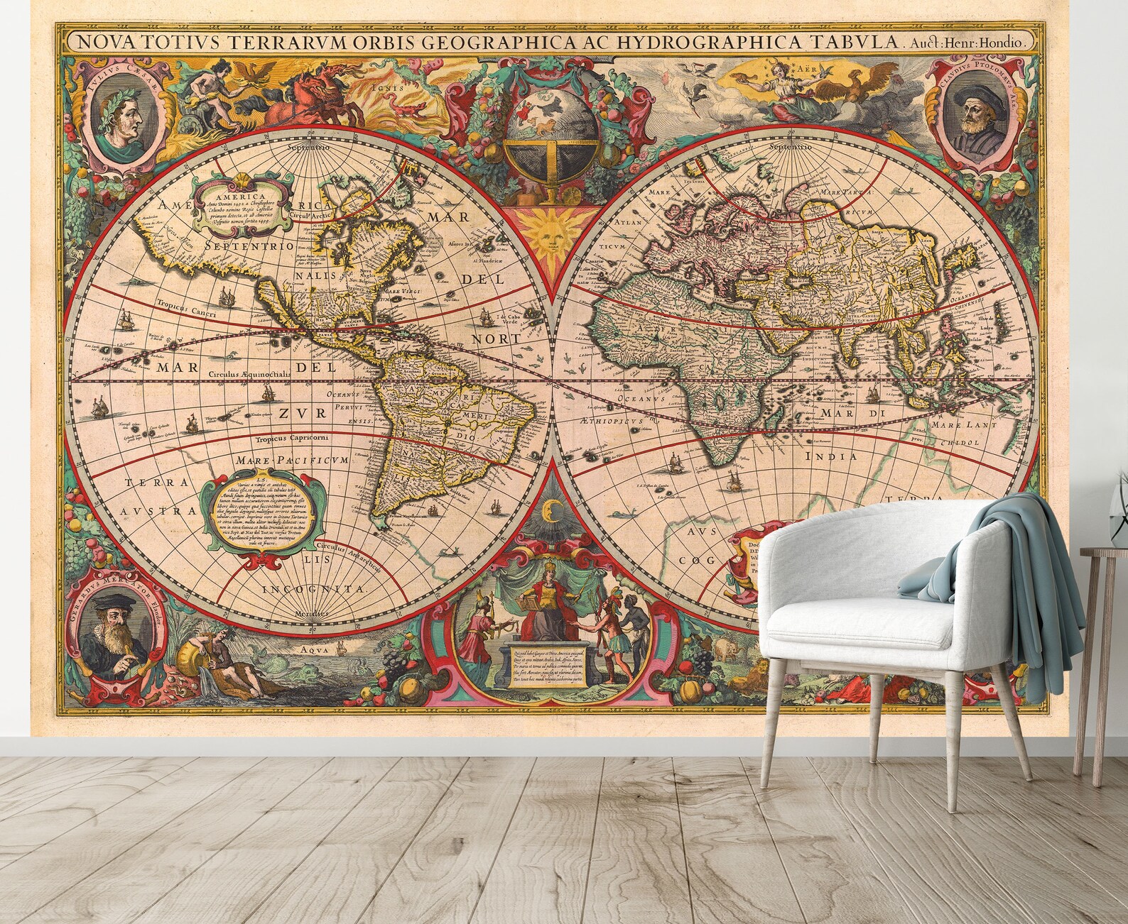 Old World Map Mural 1630 Antique Map Wallpaper Removable Etsy