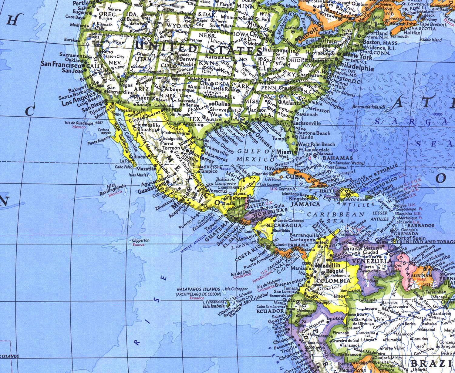 National Geographic Vintage 1975 World Map Fine Art Etsy UK