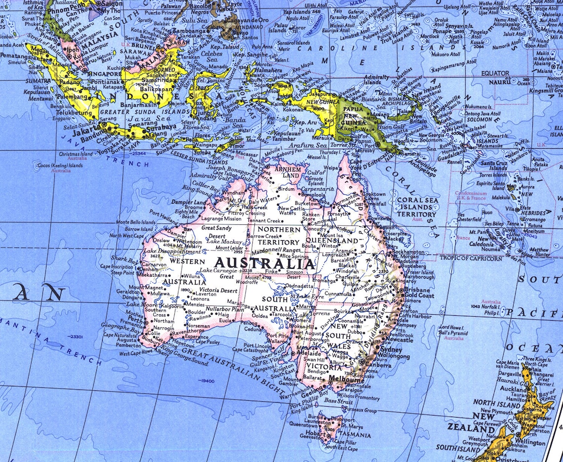 National Geographic Vintage 1975 World Map Fine Art Etsy UK