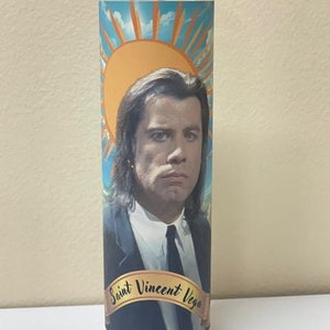 Vincent Vega Prayer Candle, Celebrity  Prayer Candle, Celebrity Saint Candle, Vincent Vega, Saint Candle, Funny Prayer Candle, Pulp Fiction