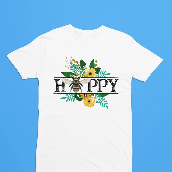 Bee Happy happiness Brighter days ahead don't give up  See the Good  different is better funny tshirt graphic tshirts love others