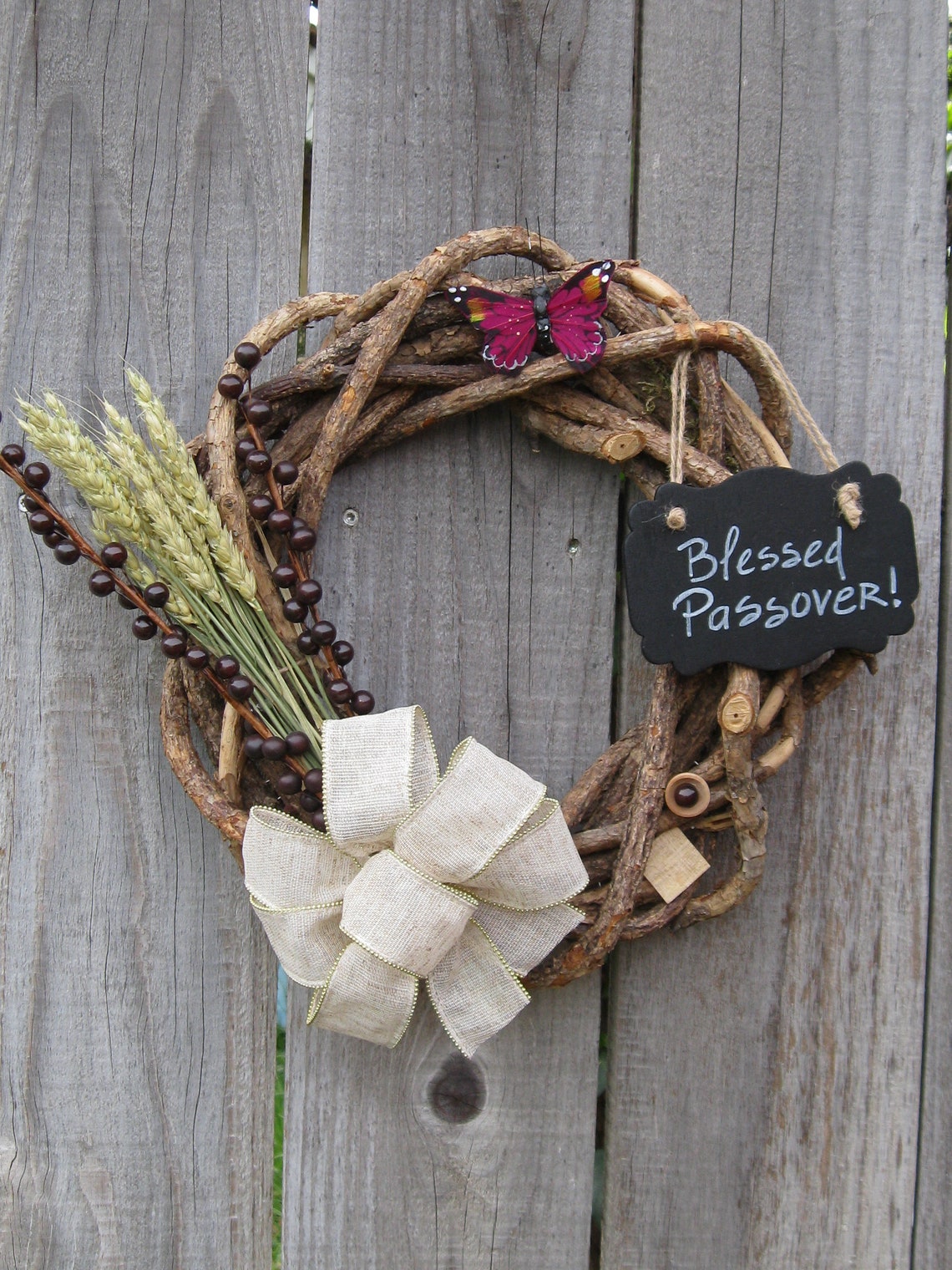 PASSOVER WREATH One of a Kind Door Decor Passover Unleavened | Etsy