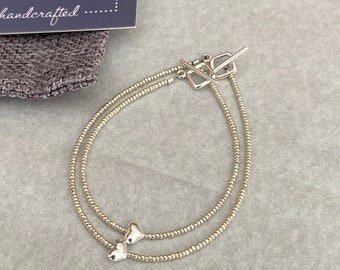 Moeder dochter armbanden, armband cadeauset, moederdag sieraden cadeau, gedenkwaardig cadeau, sterling armband cadeau, bijpassende hart armband cadeau