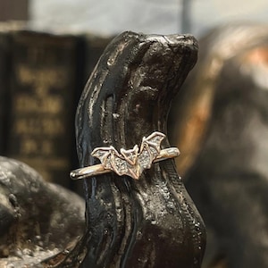 Halloween Bat Ring, Sterling Silver