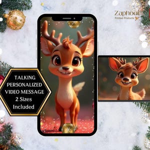 Personalisierte Weihnachtsvideobotschaft vom Rentier. eCard Weihnachten für Kinder