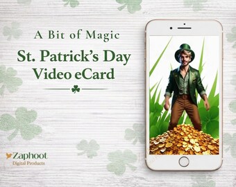 St. Patrick's Day Video Message E-Card, Instant Download, A Bit of Irish Magic