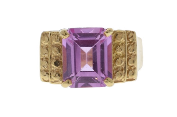 Yellow Gold with Pink Stone