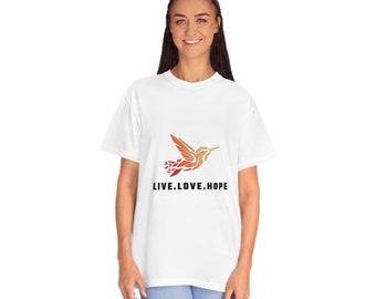 Live.Love.Hope Women Men Youth Unisex Short Sleeve Round Neck Cotton Tee T-Shirt