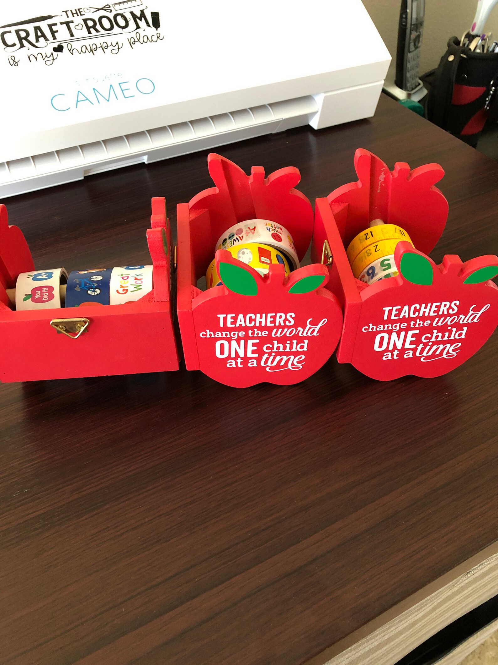 Teacher's Wooden Apple Sticker Dispenser Etsy