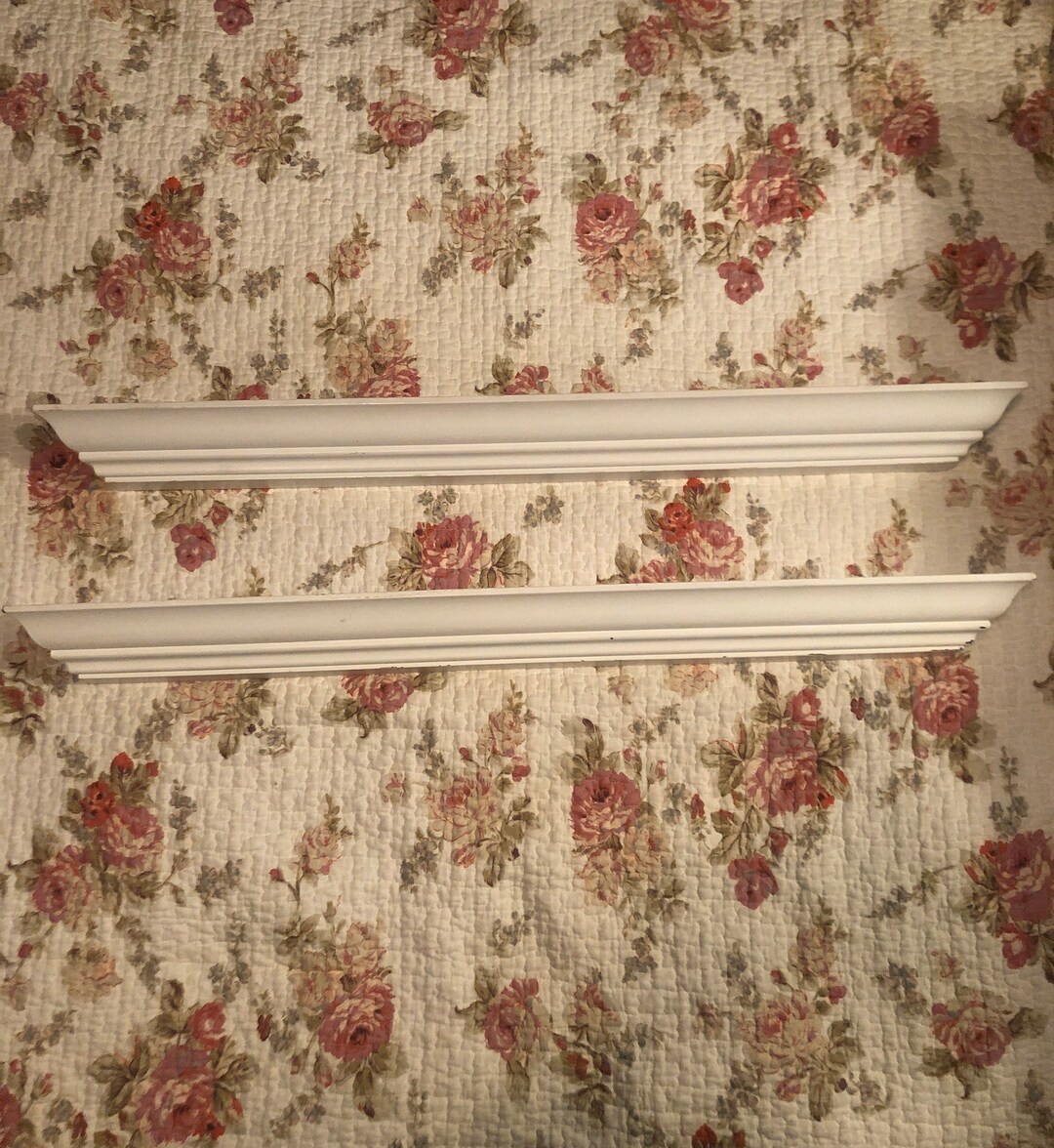 Shabby Chic Wall Shelves 2 White Etsy