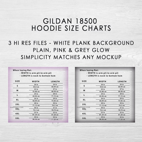 gildan 18500 size chart