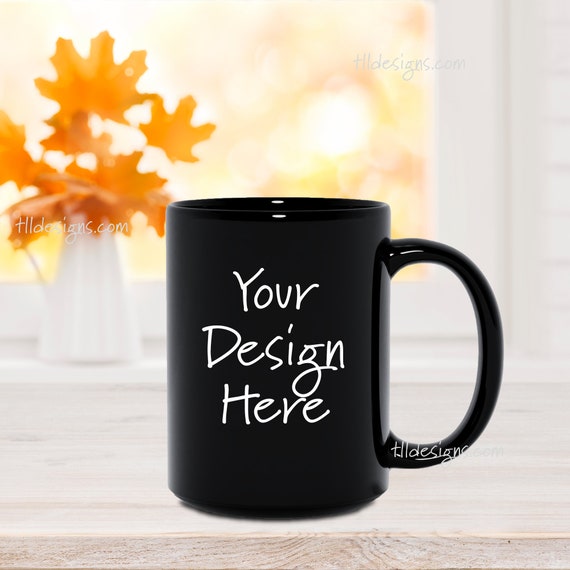 Mockup Instant Download Of 15oz Black Mug In An Autumn Fall Etsy
