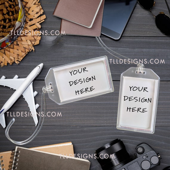 Download Gooten Luggage Tag Mockup In A Travel Accessories Background Etsy
