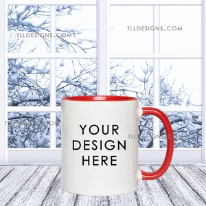 Download Mockup Instant Download Of 11oz White Mug With Black Accent Etsy