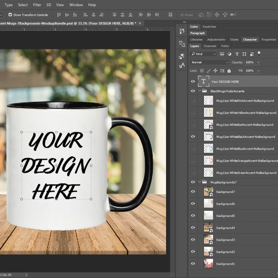 Mockups Bundle Of Gooten 11oz White With Accent Colors Mugs Etsy