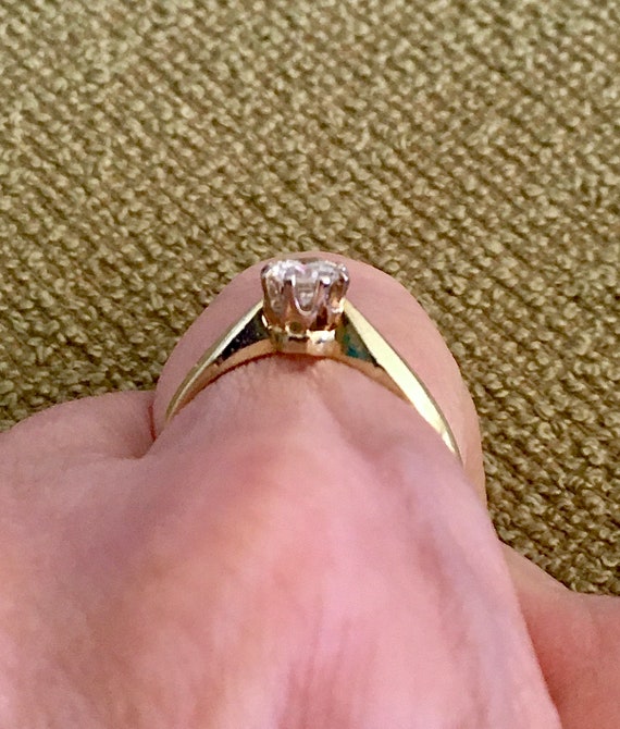 Brilliant Cut Diamond Solitaire 14K Gold - image 3