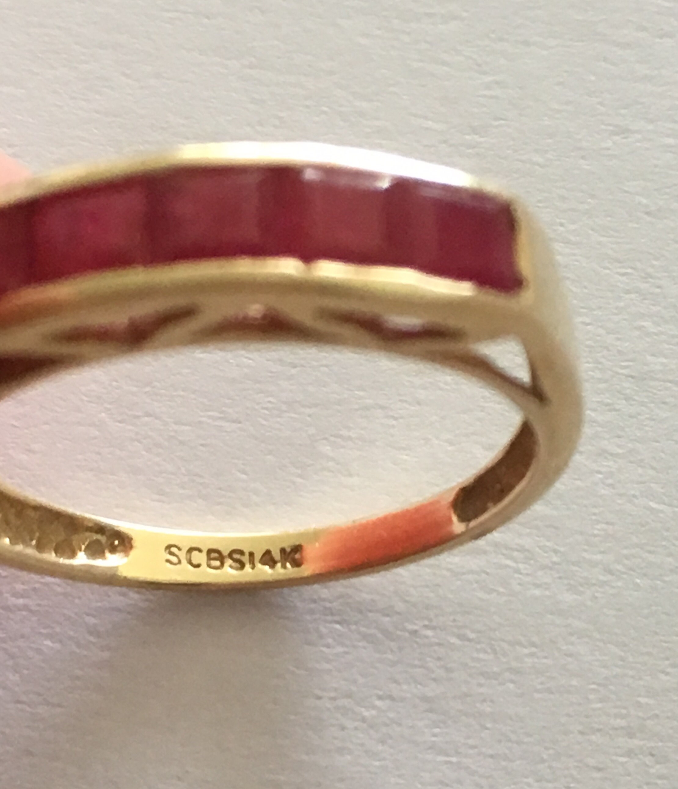 Ruby 14K Gold Half Eternity Ring Etsy