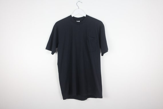 vintage soft 1980s 90s PLAIN blank classic BLACK … - image 1