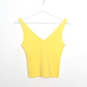 vintage GOLD deep v vintage 1990s 80s women&#39;s CROP top tank top -- size medium