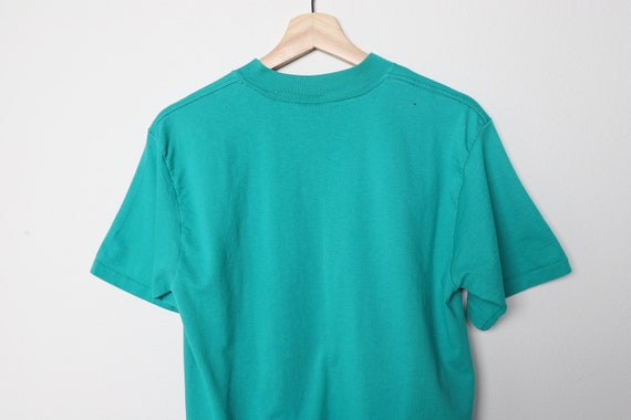 vintage 1990s turquoise blue TEAL t-shirt top -- … - image 4