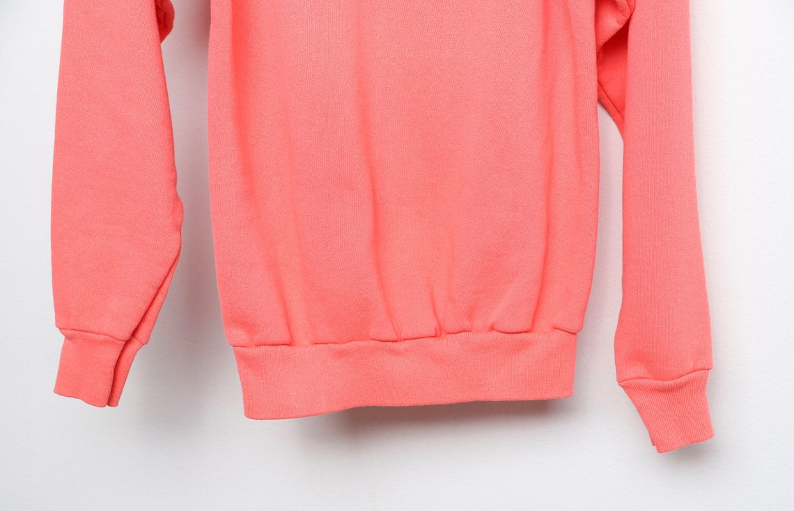 Vintage neon PINK sweatshirt Hanes brand 50/50 blank raglan Etsy