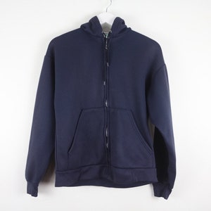 vintage NAVY blue super soft cotton vintage 1980s 90s soft faded hoodie sweatshirt -- size small men&#39;s hoodie