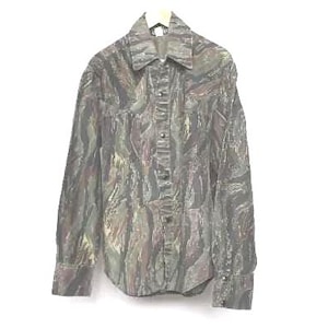vintage 1990s real tree style blank CAMO camouflage CHORE work wear jacket -- size Large - Free shipping U.S.A