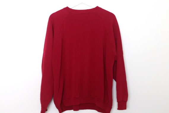 vintage 80s 90s red MAROON FADED vintage raglan p… - image 4